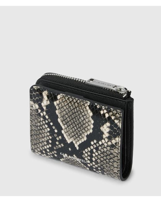 Karl Lagerfeld Black K/Signature Python Small Bifold Wallet