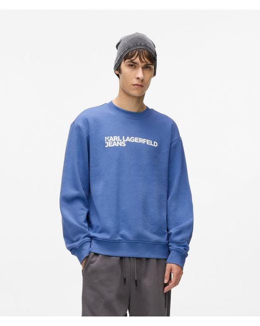 KL Jeans Blue Regular-Fit Logo Sweatshirt for men