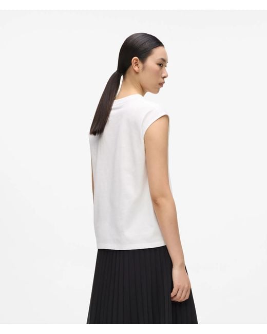 Karl Lagerfeld White Signature Hem Tank Top