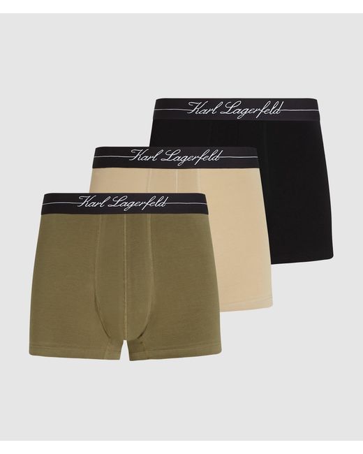 Karl Lagerfeld Green Hotel Karl Trunks – 3-Pack, Multicoloured for men