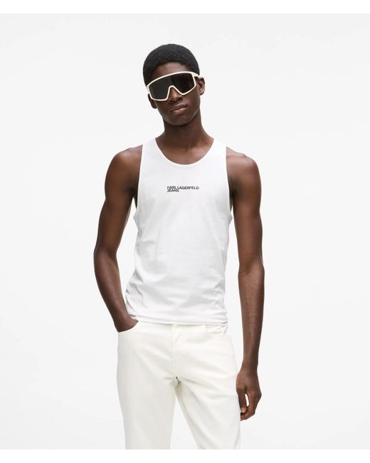 KL Jeans White Logo Tank Top for men