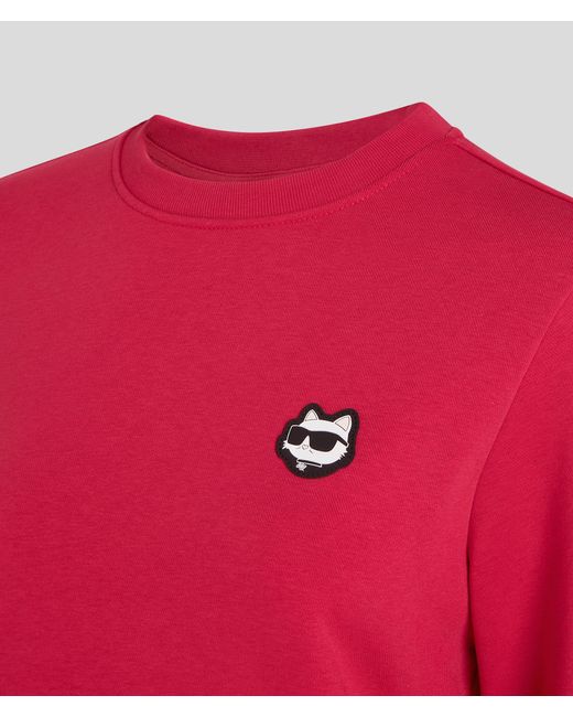 Karl Lagerfeld Red K/ikonik Patch Sweatshirt