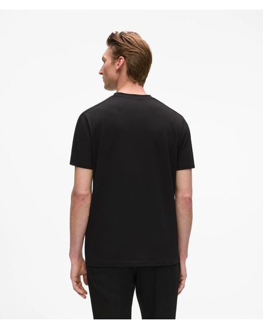 Karl Lagerfeld Black Monogram Sleeve Detail T-Shirt for men