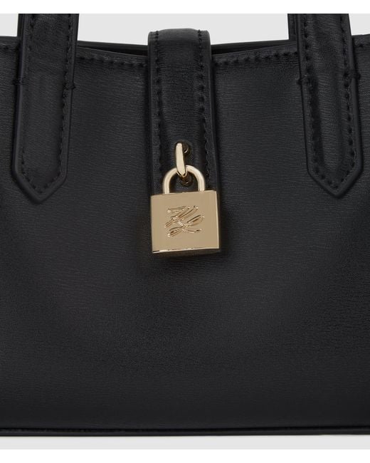 Karl Lagerfeld Black K/Autograph Padlock Mini Shoulder Bag