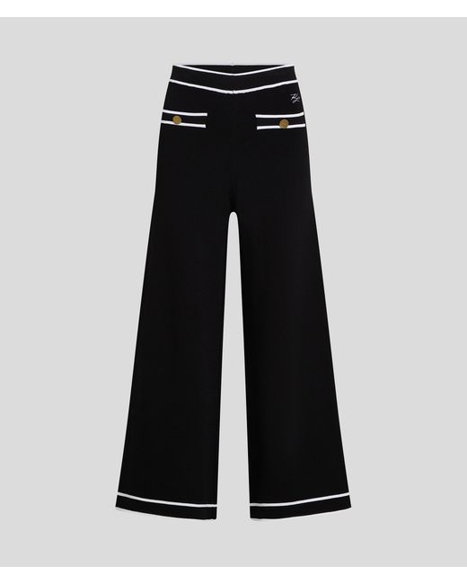 Karl Lagerfeld Black Karl Essential Knitted Culottes