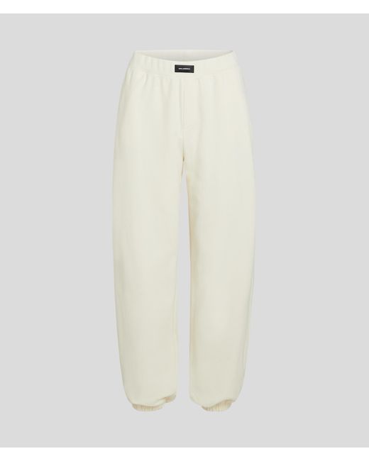 Karl Lagerfeld White Essential Logo Cuffed Loungewear Joggers