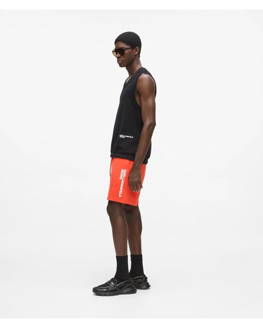 KL Jeans Red Logo Sweat Shorts for men