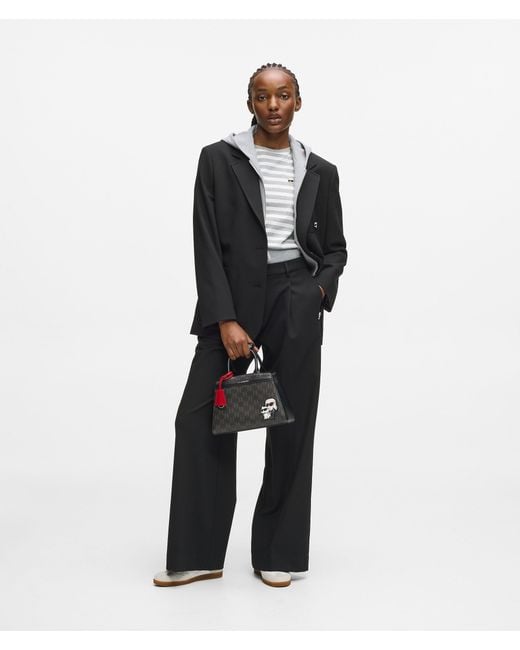 Karl Lagerfeld Black Ikon Monogram Small Tote Bag