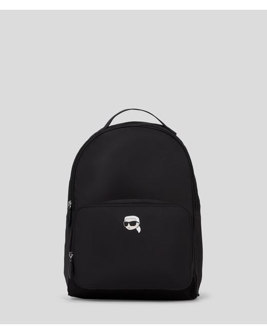 Karl Lagerfeld Black Ikon Nylon Packable Backpack