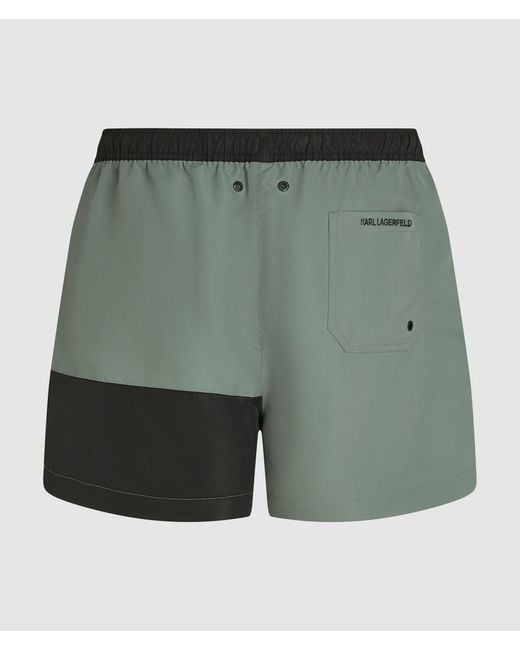 Karl Lagerfeld Green Rue St-Guillaume Contrast Boardshorts for men
