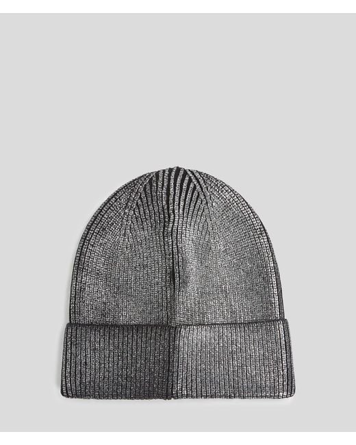 Karl Lagerfeld Gray Metallic Beanie