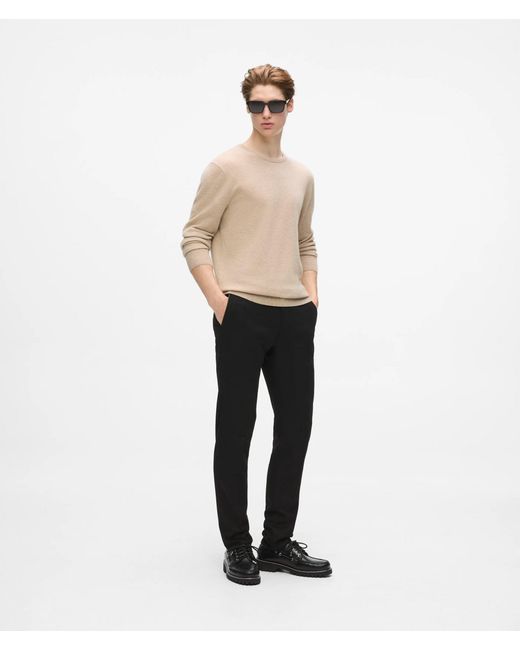 Karl Lagerfeld Natural Cashmere Crew Neck Sweater for men