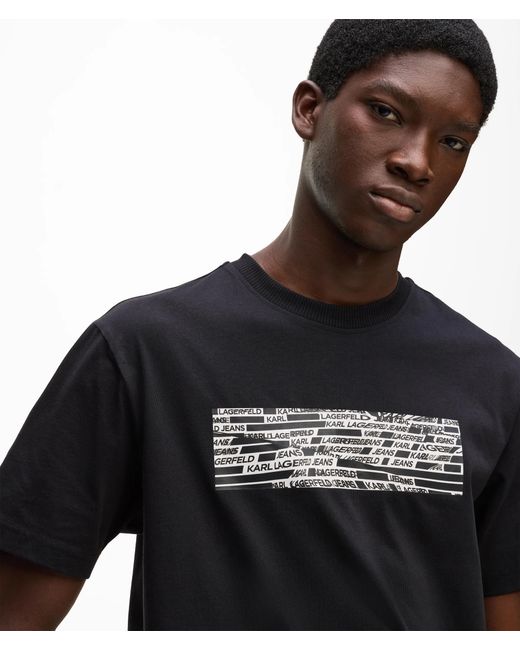 KL Jeans Black Stripe Logo T-Shirt for men