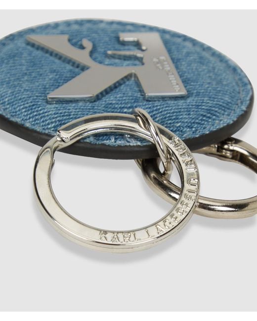 KL Jeans Blue K-Logo Denim Keychain