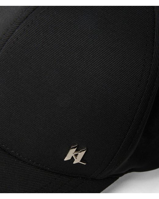 Karl Lagerfeld Black Monogram Baseball Cap for men