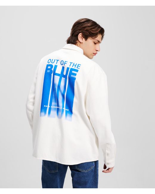 Karl Lagerfeld White Out Of The Blue Graphic Overshirt for men