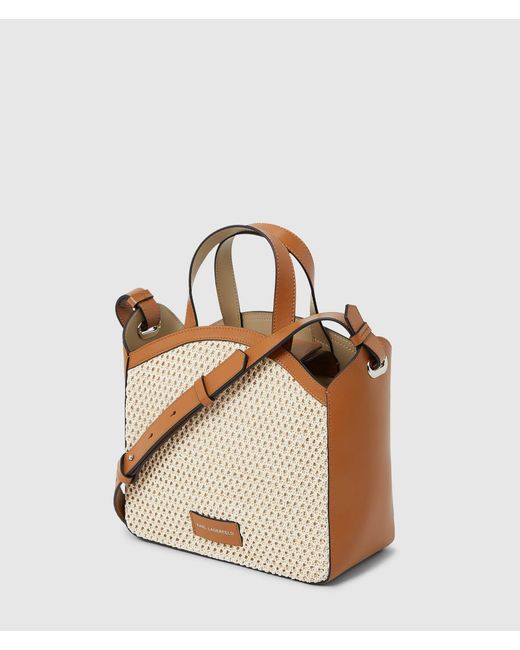 Karl Lagerfeld Brown K/Circle Small Mesh Tote Bag