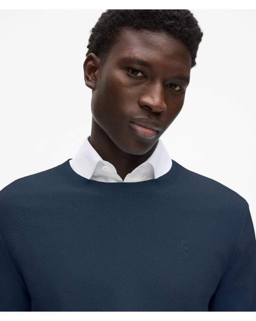 Karl Lagerfeld Blue Kameo Crewneck Sweater for men