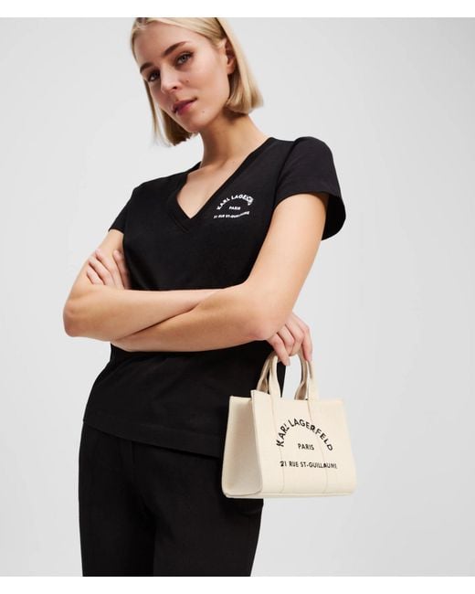 Karl Lagerfeld Natural Rue St-Guillaume Mini Tote Bag