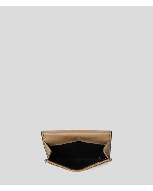 Karl Lagerfeld Natural K/signature Trifold Zip Card Holder
