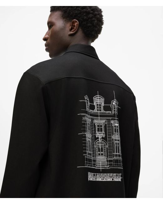 Karl Lagerfeld Maison De Karl Jersey-Overshirt, Herren, Größe in Black für Herren