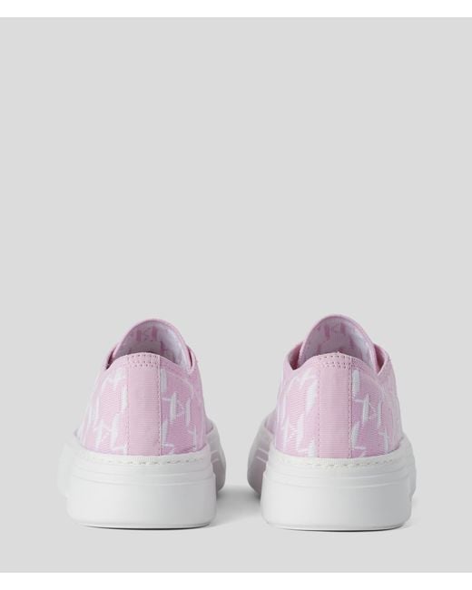 Karl Lagerfeld Pink Kl Monogram Konvert Knitted Sneakers