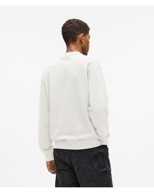 KL Jeans White Monogram Patch Sweatshirt for men