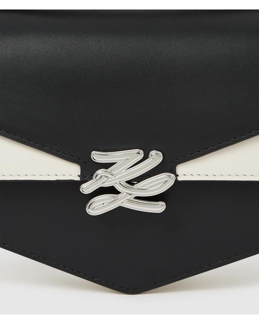 Karl Lagerfeld Black Kl Studio Autograph Monochrome Crossbody Bag