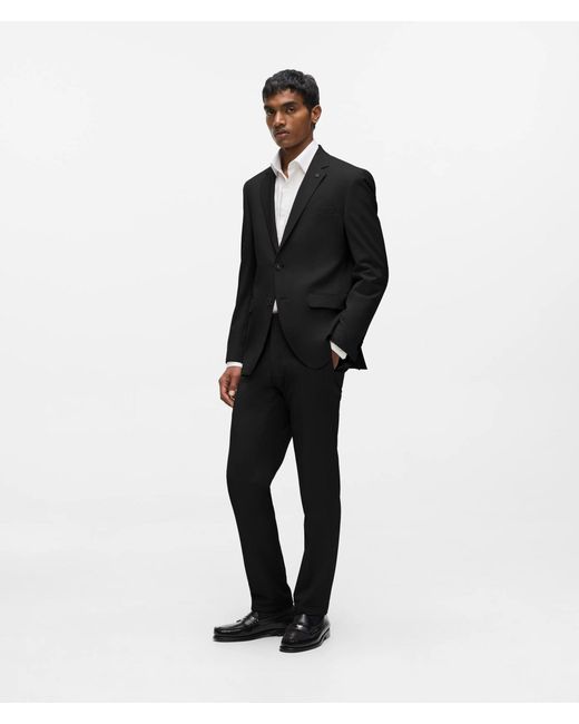 Karl Lagerfeld Black Single-Breasted Slim-Fit Blazer for men