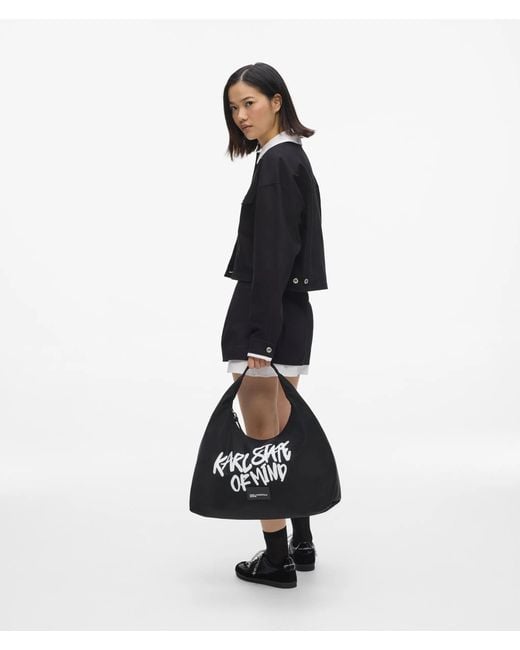 KL Jeans Black Slouchy Karl Quote Tote Bag