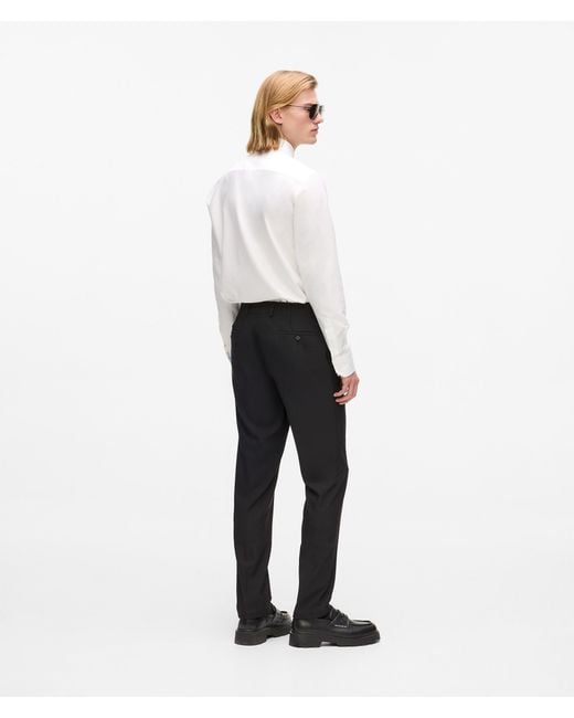 Karl Lagerfeld White Faux-Leather Detail Pants for men