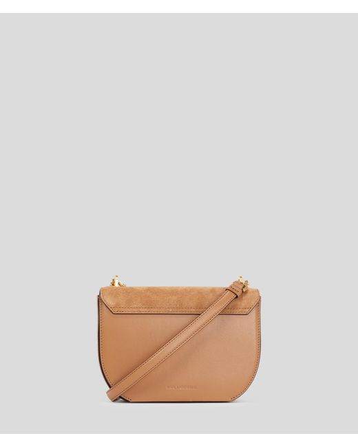 Karl Lagerfeld Brown K/forever Suede Small Crossbody Bag