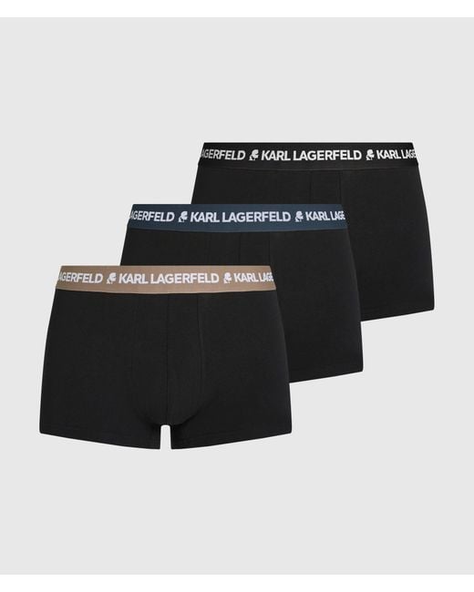 Karl Lagerfeld Black Logo Trunks – 3-Pack for men