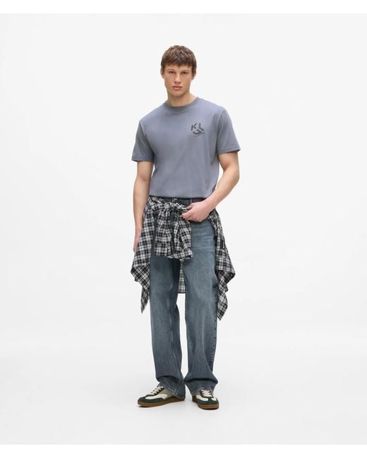 KL Jeans Blue Monogram T-Shirt for men