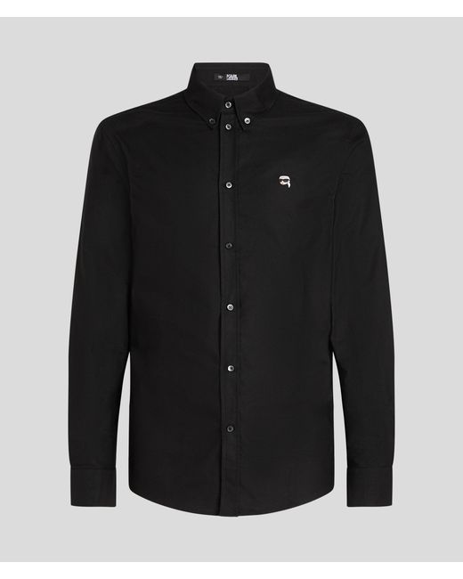 Karl Lagerfeld Black Karl Ikonik Poplin Shirt for men