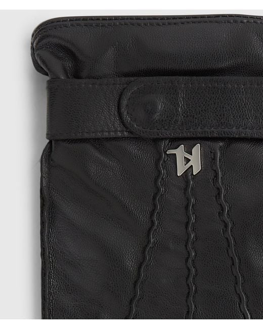 Karl Lagerfeld Black K/Monogram Leather Gloves for men