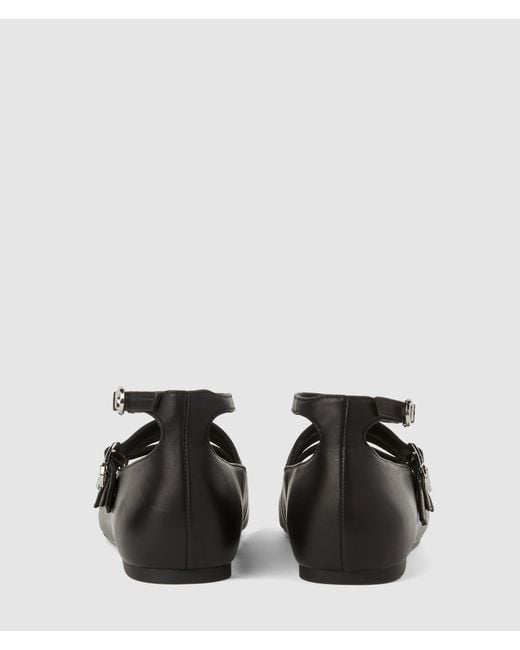 Karl Lagerfeld White Konnie Four-Strap Flats