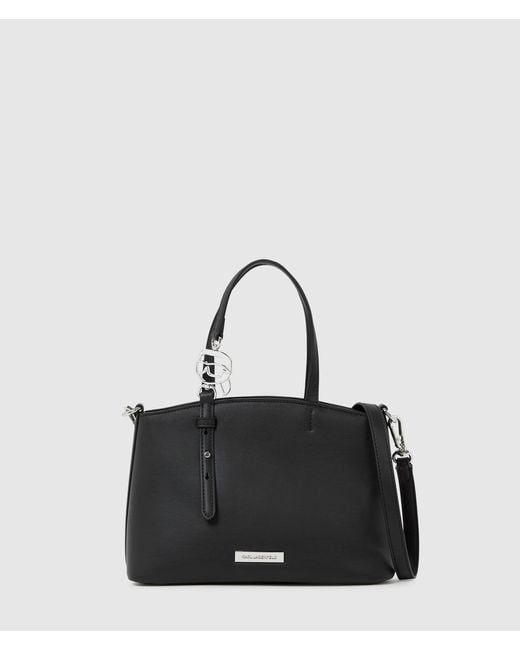 Karl Lagerfeld Black Ikon Smooth Small Tote Bag