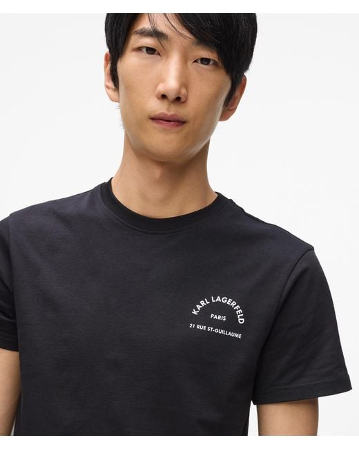 Karl Lagerfeld Black Rue St-Guillaume Slim T-Shirt for men