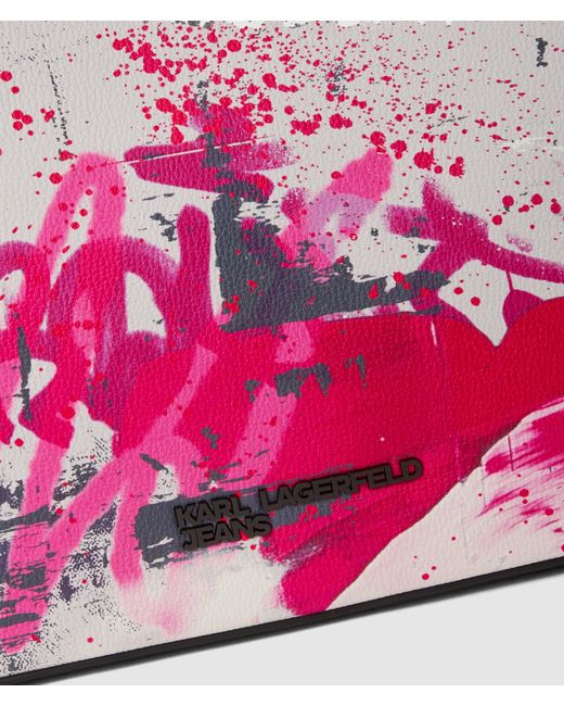 KL Jeans Pink Graffiti Print Shoulder Bag, Multicoloured