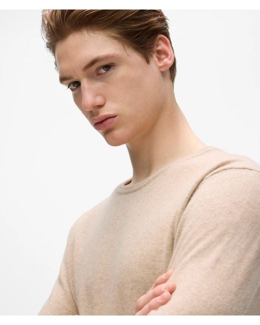 Karl Lagerfeld Natural Cashmere Crew Neck Sweater for men