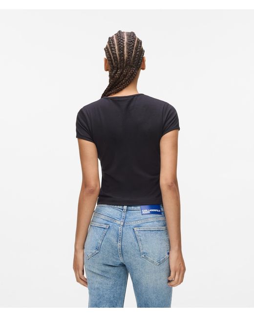 KL Jeans Blue Studded Monogram T-Shirt