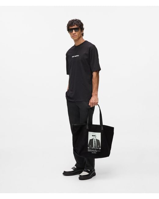 Karl Lagerfeld Black Karl Print Shopper for men