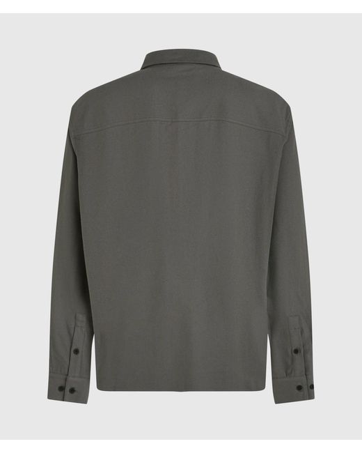 KL Jeans Gray Flannel Cotton Overshirt for men