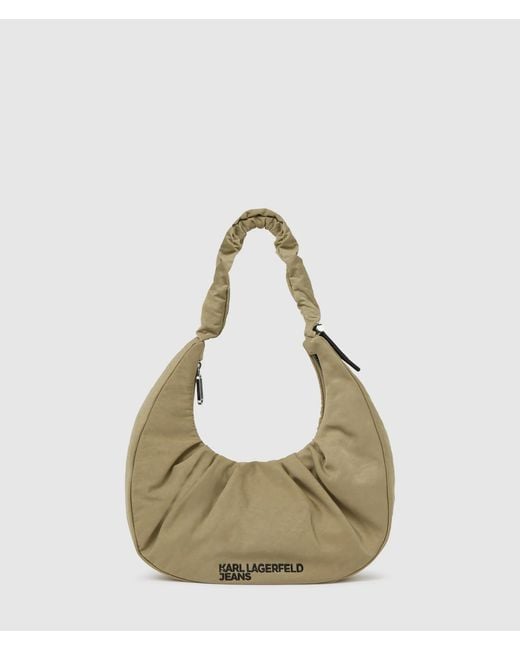 KL Jeans Natural Gathered Hobo Bag