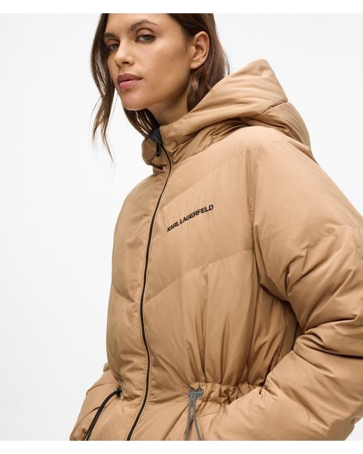 Karl Lagerfeld Black Reversible Long Puffer Jacket
