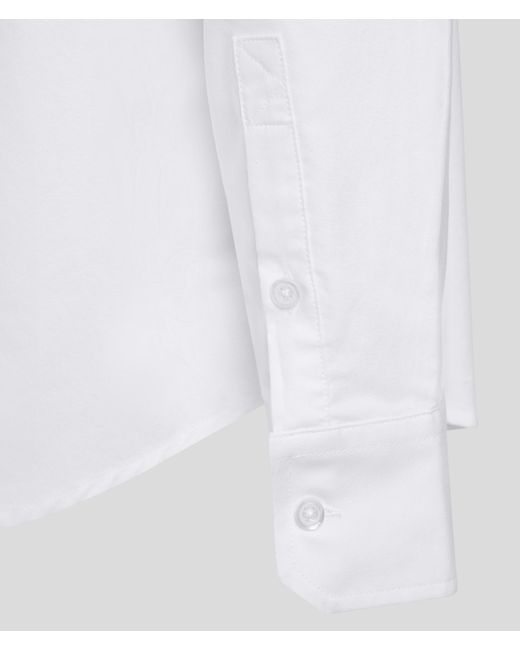 Karl Lagerfeld White Circle Logo Oxford Shirt for men
