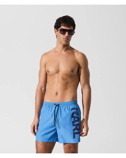 Karl Lagerfeld Blue Logo Short Boardshorts for men