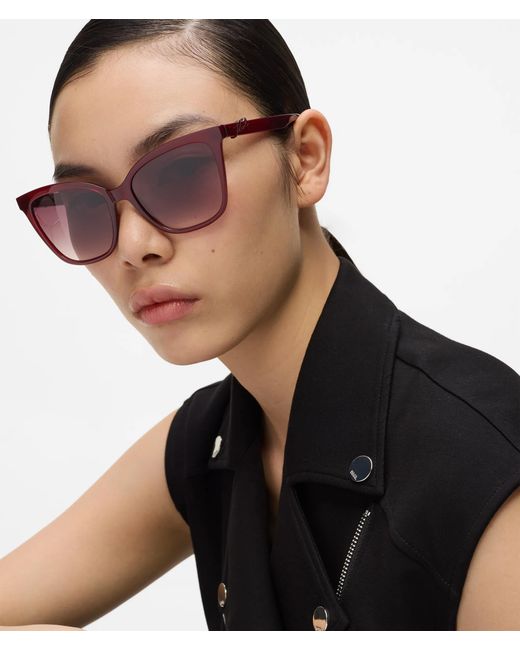 Karl Lagerfeld Multicolor Signature Slim Rectangular Sunglasses