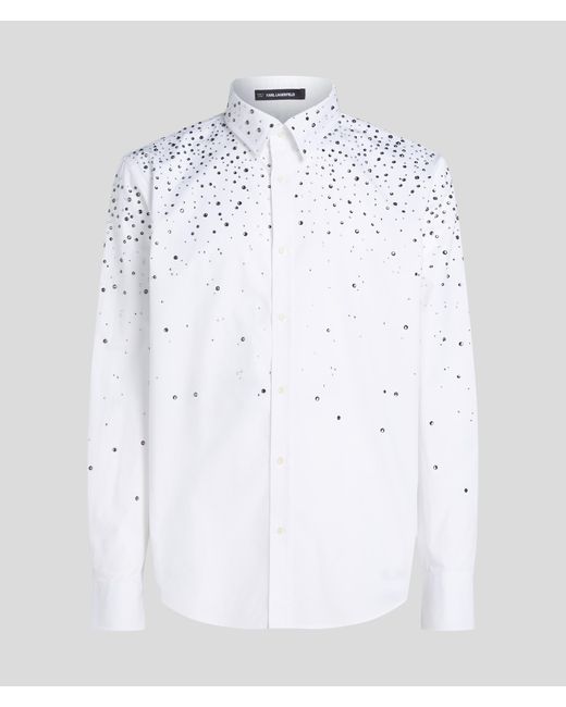 Karl Lagerfeld Hemd Mit Strasssteinen Und Farbverlauf, Mann, Größe in White für Herren